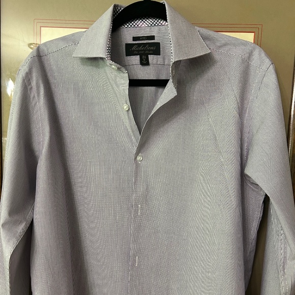 Michaelson's London Filled L/S Button Down Collar Pinstripe Shirt - Picture 1 of 4